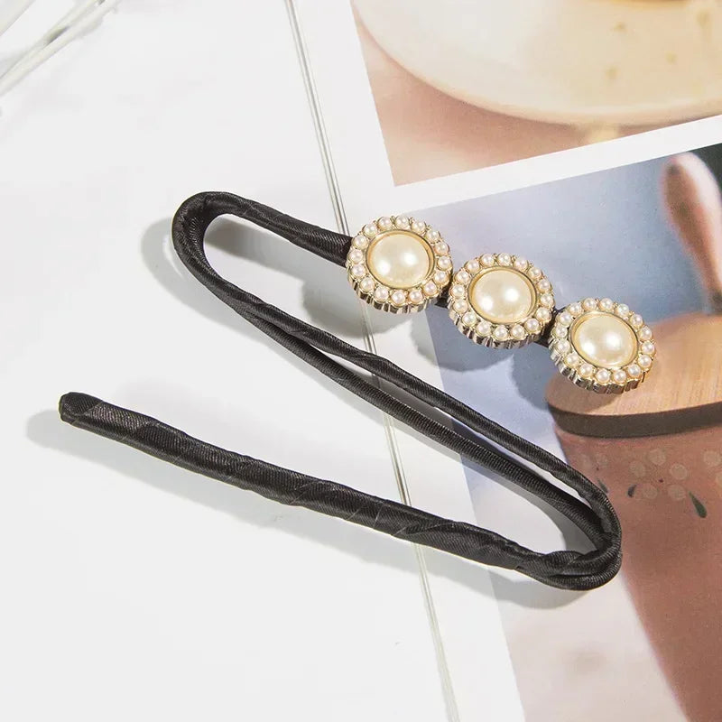 Elegant Pearl Flower Bun Maker Korean Lazy Hair Curlers for Effortless Styling