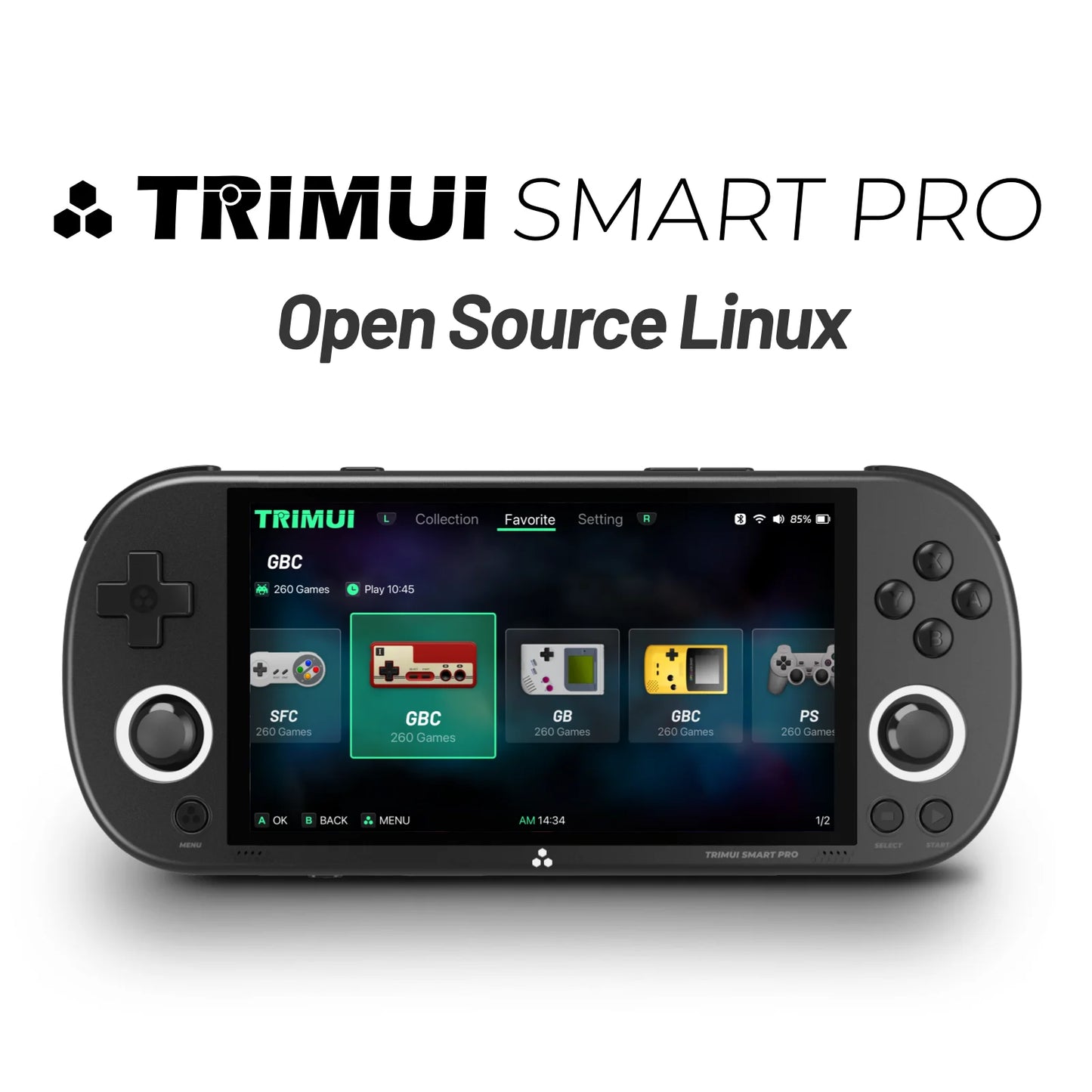 Trimui Smart Pro Handheld Game Console 4.96 Inch IPS Screen Linux Retro Player Joystick RGB Lighting 1280x720 Portable Gaming Gift
