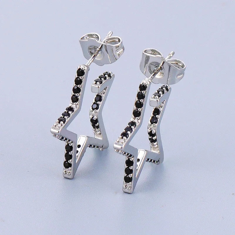 Crmya Gold-Color Cubic Zirconia Hoop Earrings Set for Women Fashion Jewelry 2023