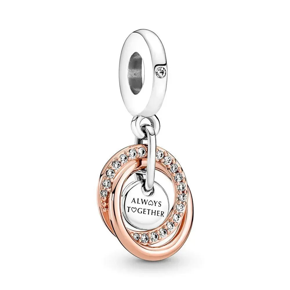 925 Sterling Silver Angel Mom Heart Key Lock Charms Beads for DIY Necklace and Bracelet Jewelry Gift