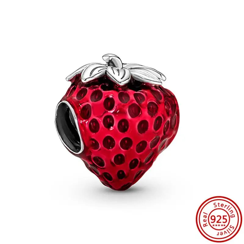 925 Silver Fruit Ice Cream Coffee Cup Beads For Bracelet