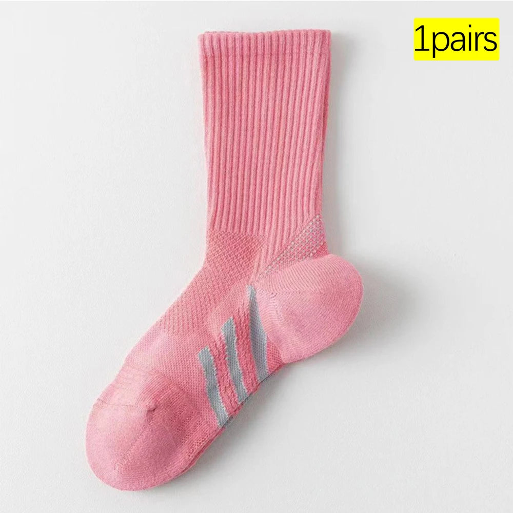 Women Mid Calf Arch Support Cushioned Sports Socks For Tennis