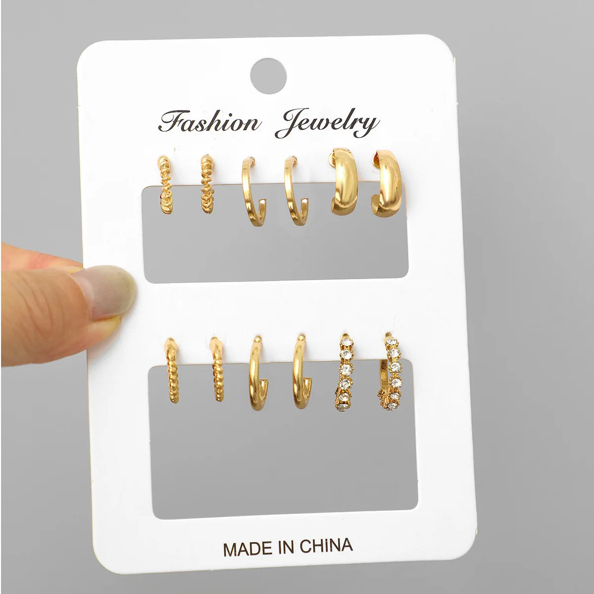 6 Piece Stainless Steel Waterdrop Hoop Earring Set for Women Minimalist Smooth Circle Design