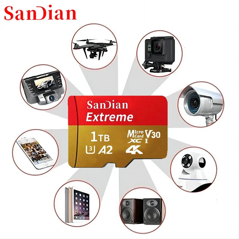 High Speed 1TB Micro SD Card 512GB 256GB 128GB For Laptop