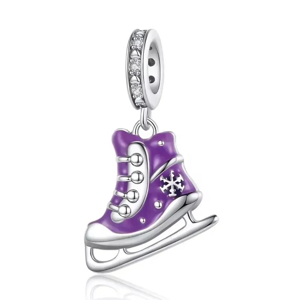925 Sterling Silver Purple Star Animal Heart Flower Charms Beads for DIY Necklace and Bracelet Jewelry Gift