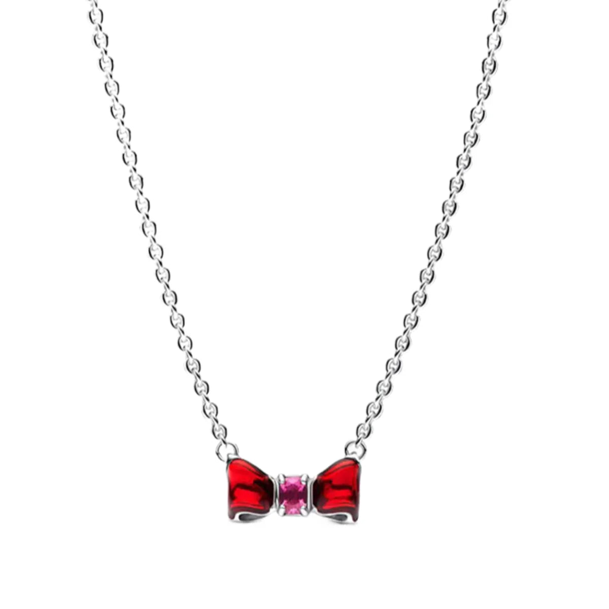925 Sterling Silver Red Bow Jewelry Set with Colorful Zircon Crystals for Women Birthday and Valentines Gift