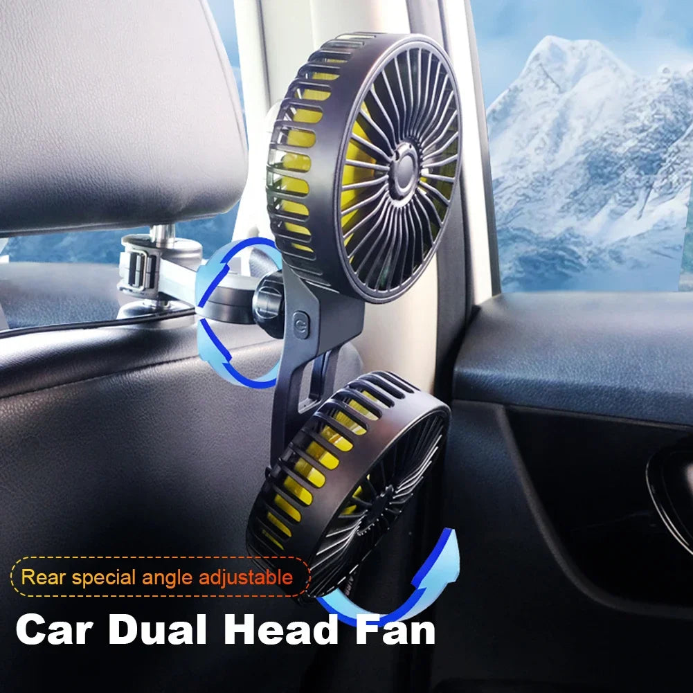 Car Seat Back Fan USB Automotive Fan 360 Degree Cooler
