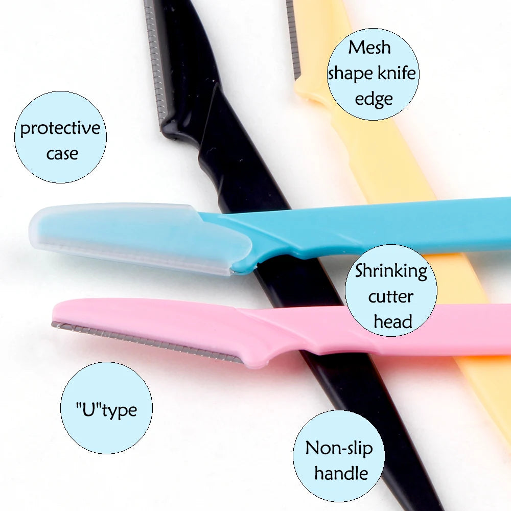 Portable 3/4/10Pcs Eyebrow Trimmer Face Blade Shaver Tools