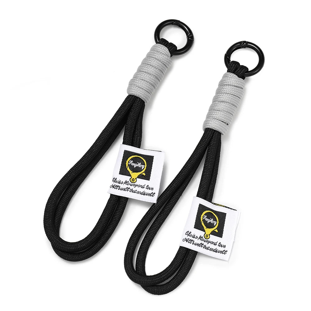 Iridescent Braid Rope Keychain Carabiner for Backpack and DIY Jewelry