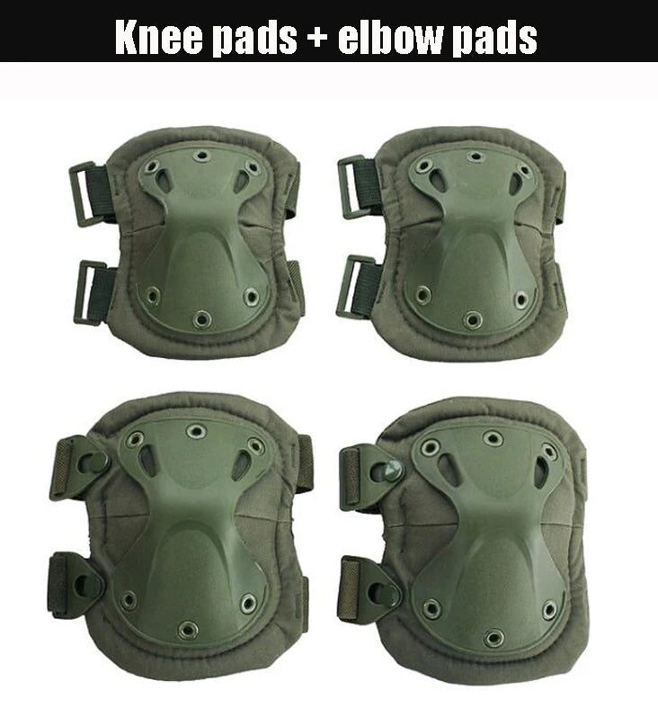 Unisex Camo Tactical KneePad Elbow Pads Safety Gear Kneecap Green