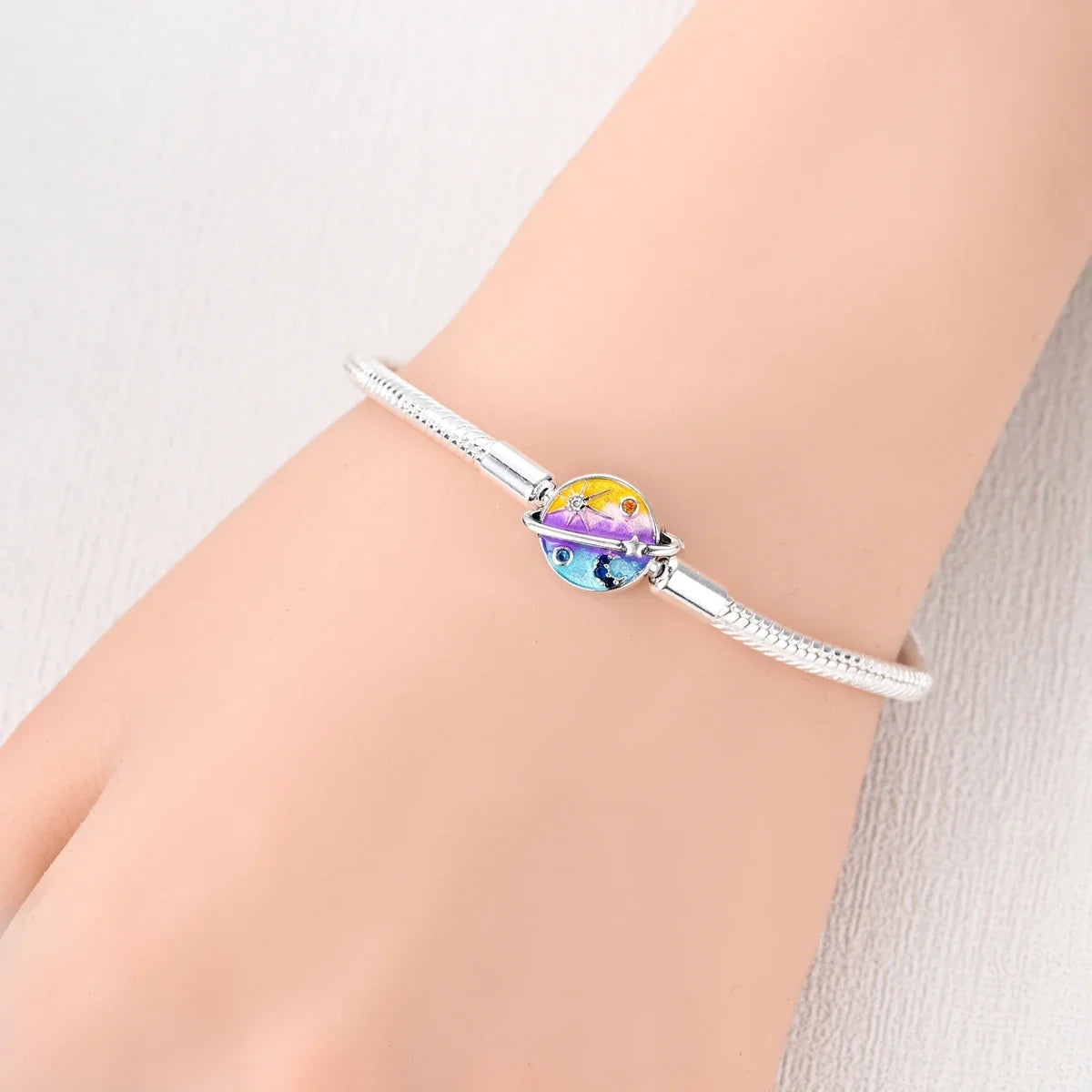 925 Sterling Silver Snake Chain Bracelet for Women with Butterfly Heart Clasp Luxury Zircon Bangle Gift Jewelry
