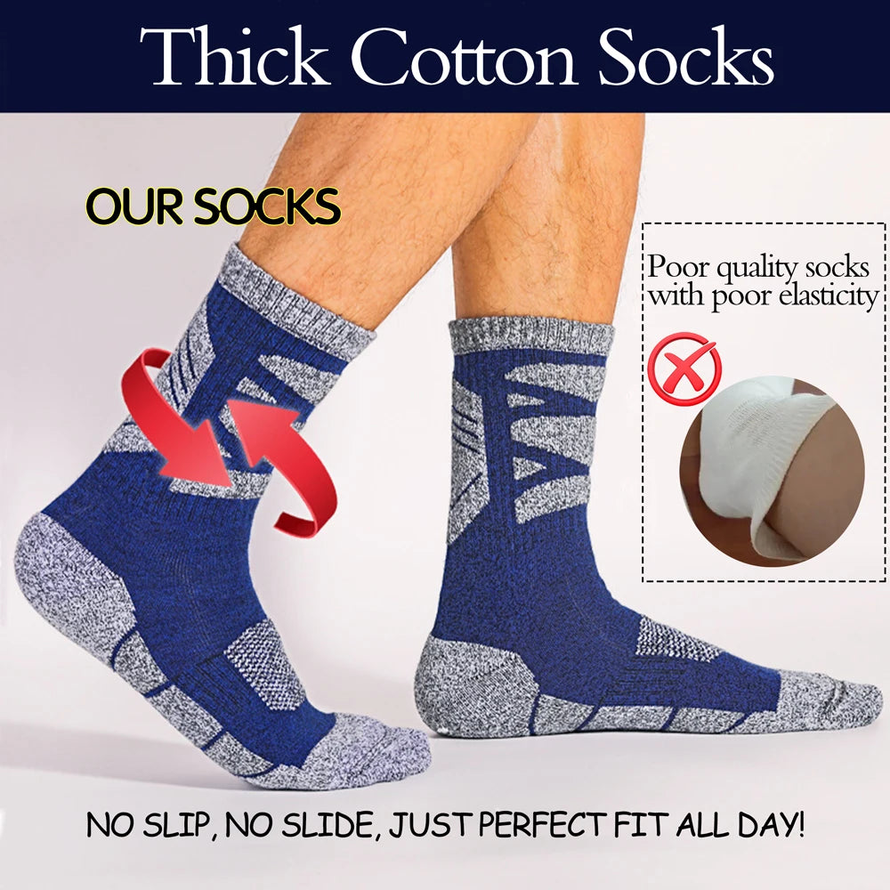 Thermal Thick Winter Hiking Socks Cotton Cushion Sole