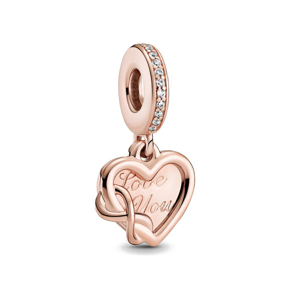 Rose Gold Butterfly Lock Key Charms Beads for DIY Jewelry Making F617