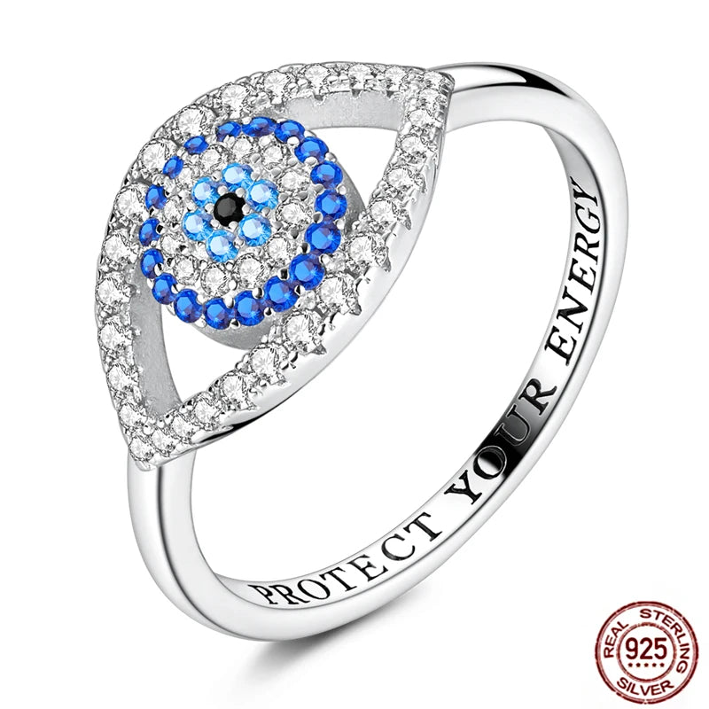 Hot Blue Zircon Ring for Women in 925 Sterling Silver Sparkling Star Moon Design Elegant Wedding Jewelry LLTR210