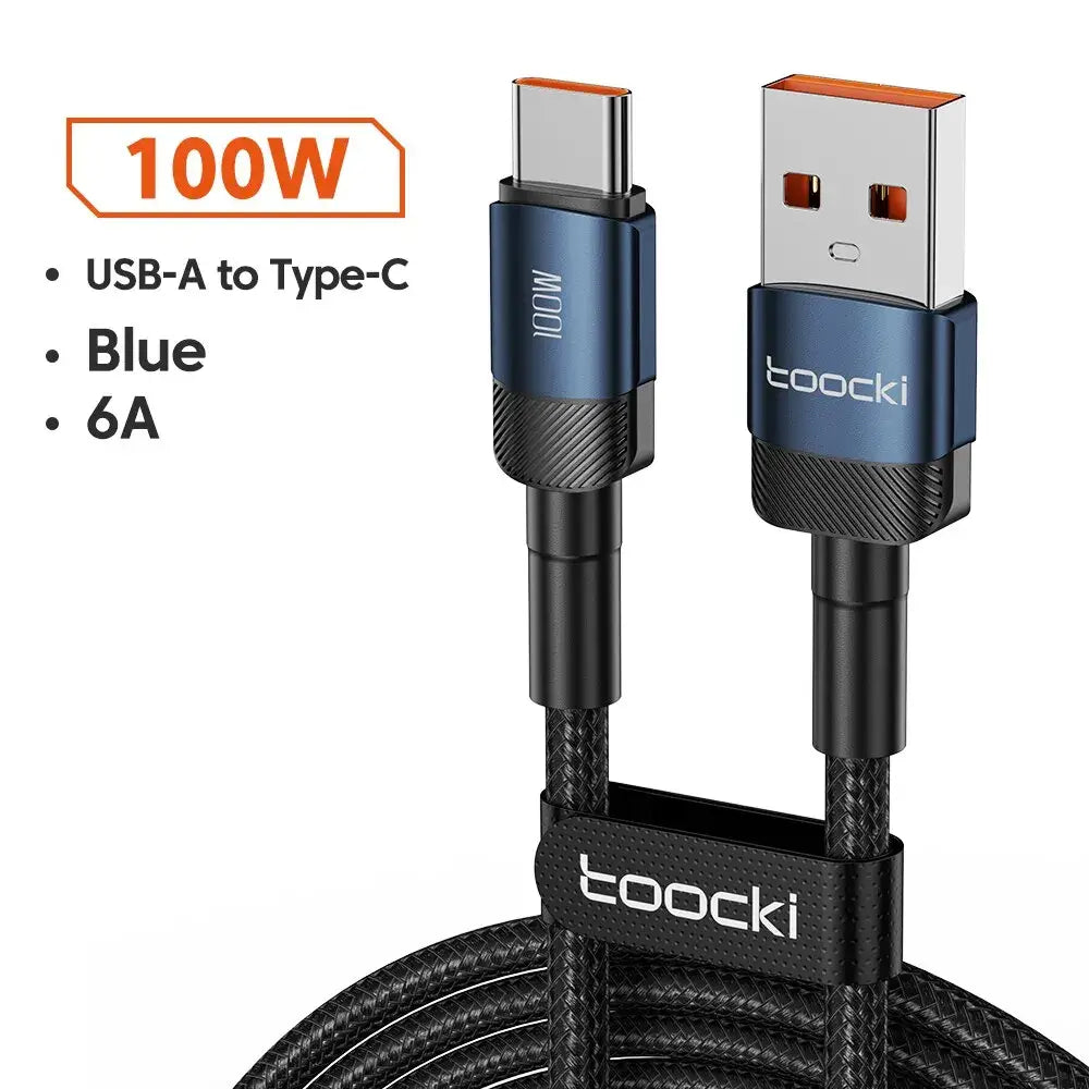 Toocki USB Type C Cable Fast Charging USB C Charger Cord 1m 2m USB A to C Blue