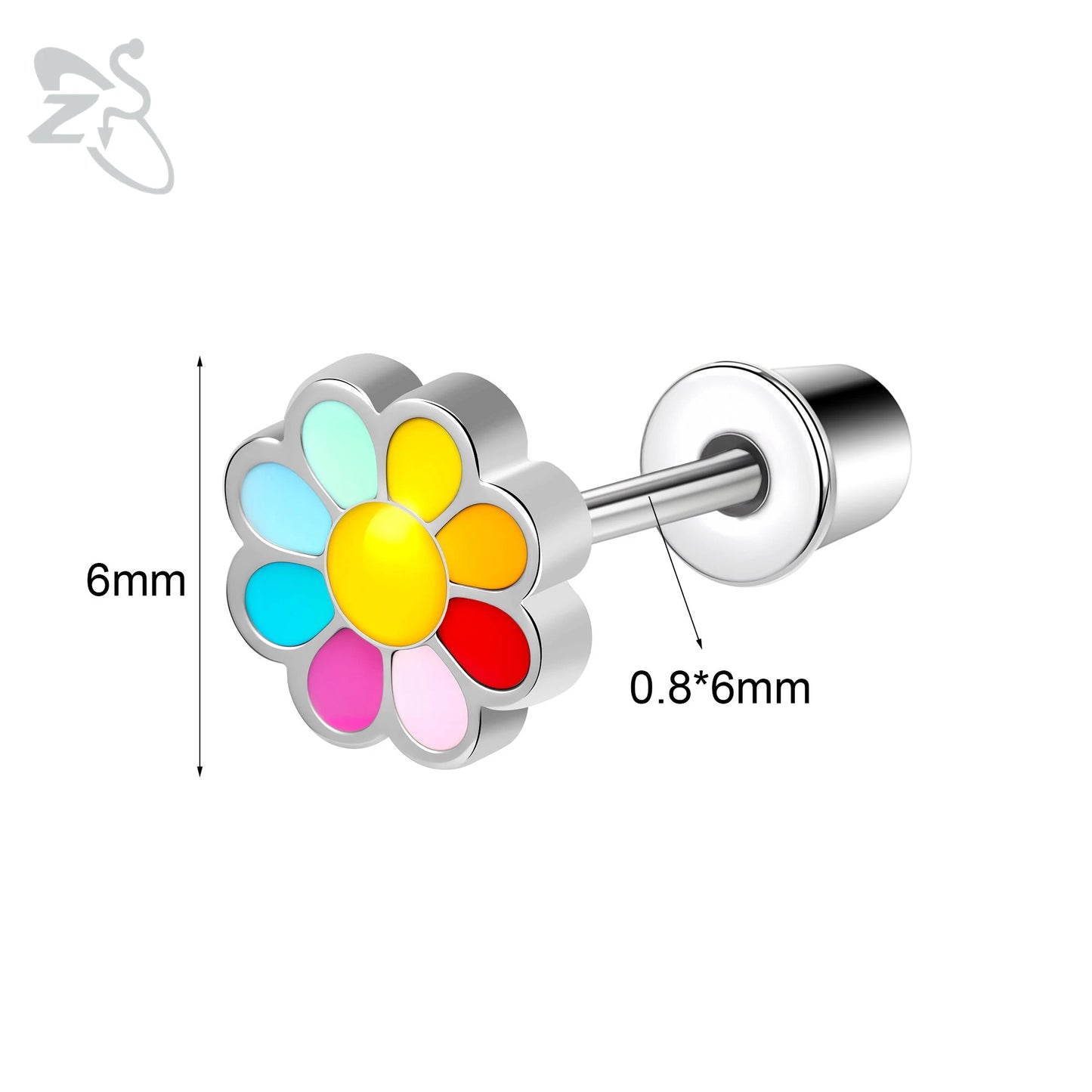 Charming Stainless Steel Flower Butterfly Stud Earrings for Children and Women
