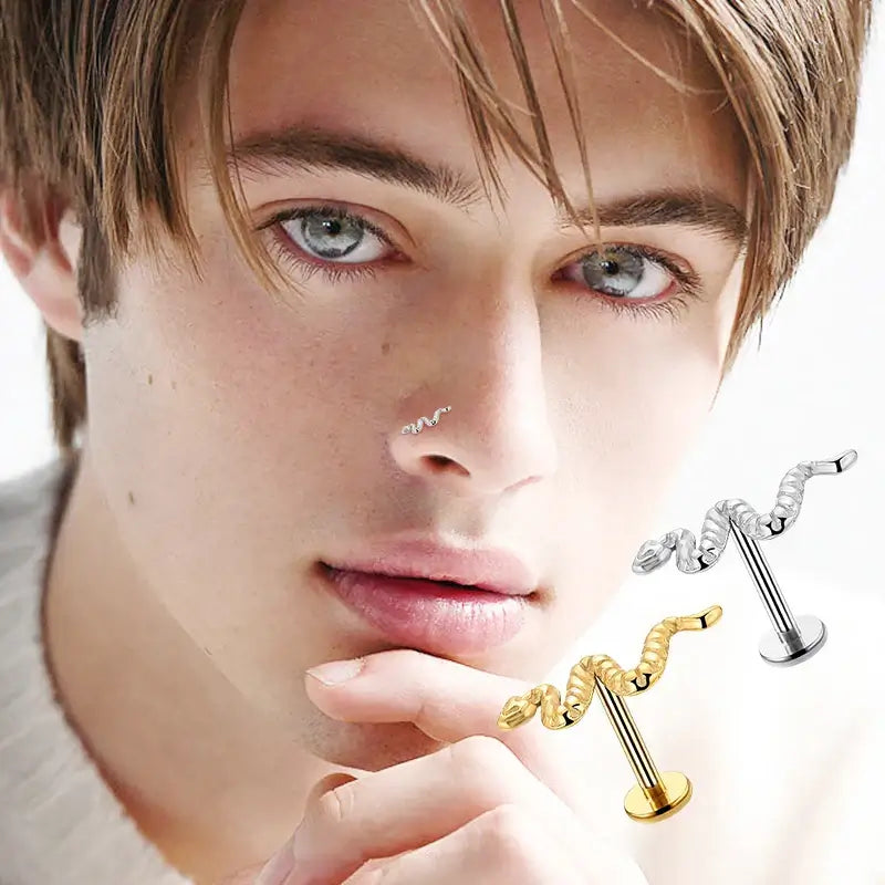 1PC Stainless Steel Punk Snake Earring and Nose Piercing Jewelry
