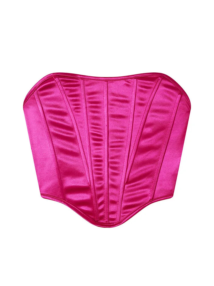 Women Corset Top Fishbone Design Slim Fit Crop Y2K Sexy