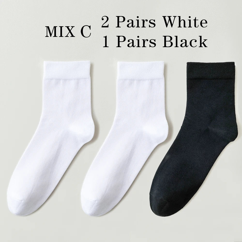 3 Pairs High Quality Mens Business Socks Breathable Cotton