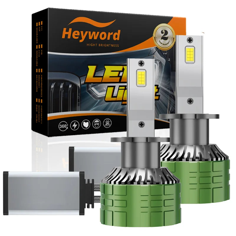 Heyword 72000LM Canbus LED Headlight Bulbs 6000K 12V Plug Play