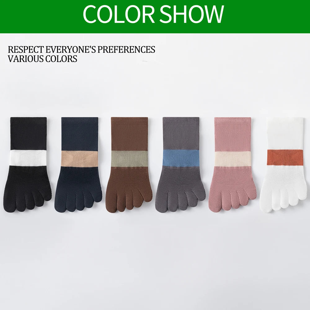6 Pairs Women's Split Toe Yoga Socks Breathable Grip