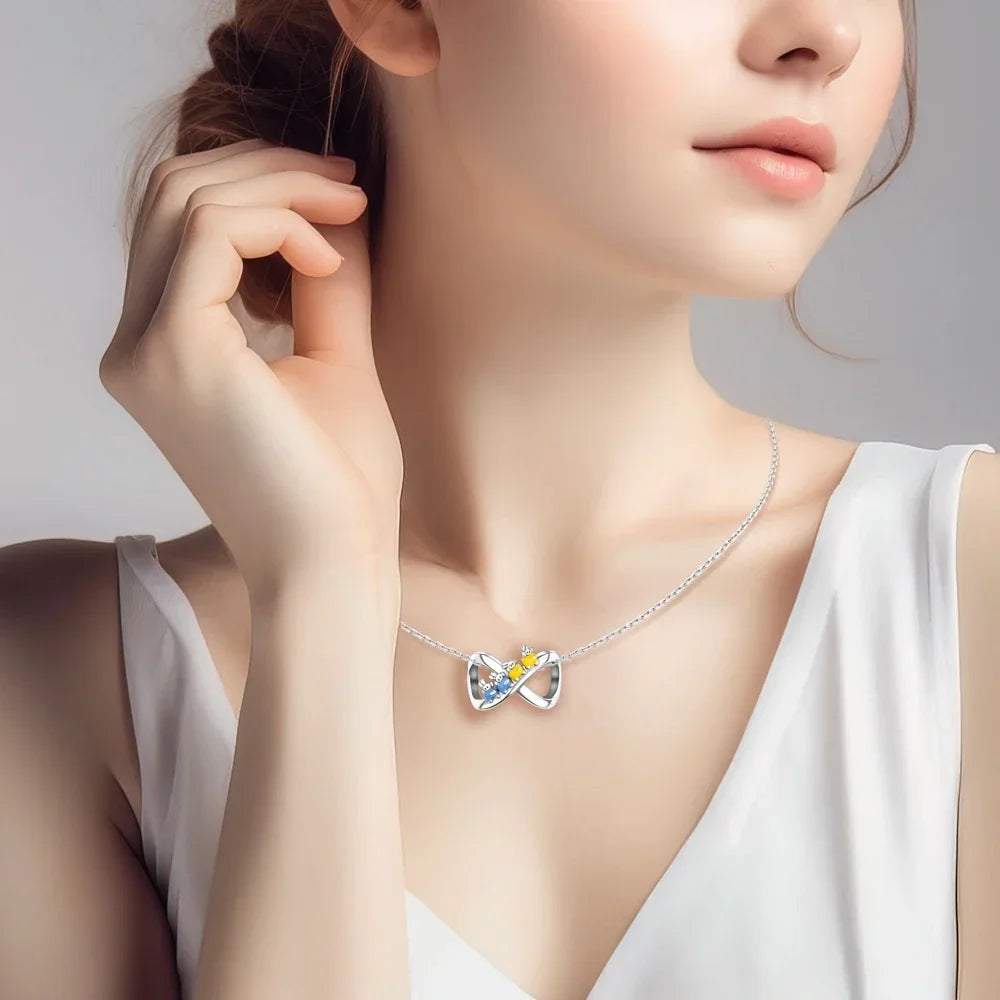 925 Sterling Silver Colorful Infinite Heart Flower Charms with Zircon for Pendant Bracelet Necklace DIY Fine Jewelry