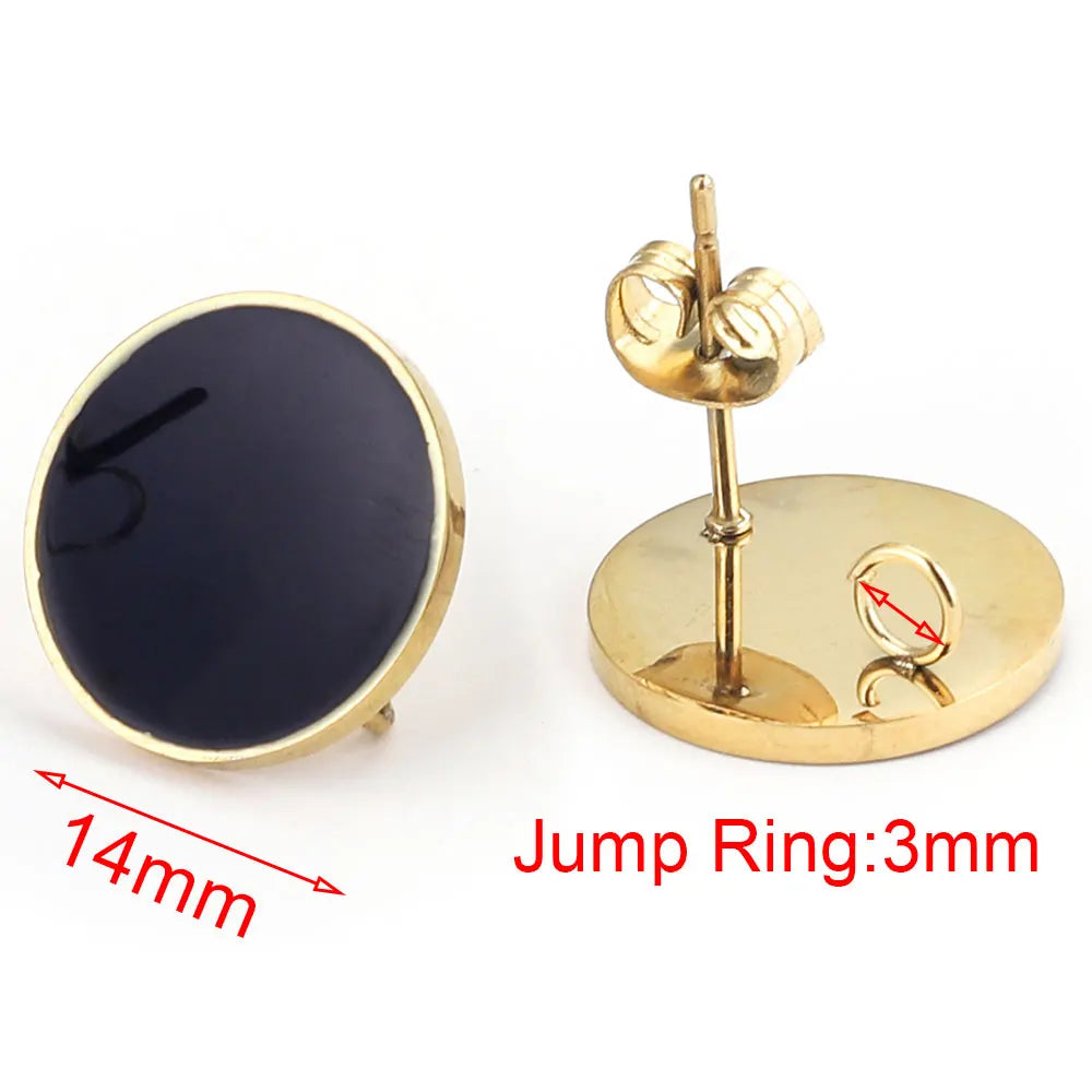 Elegant Stainless Steel Enamel Earring Hooks Set for Creative Jewelry Making