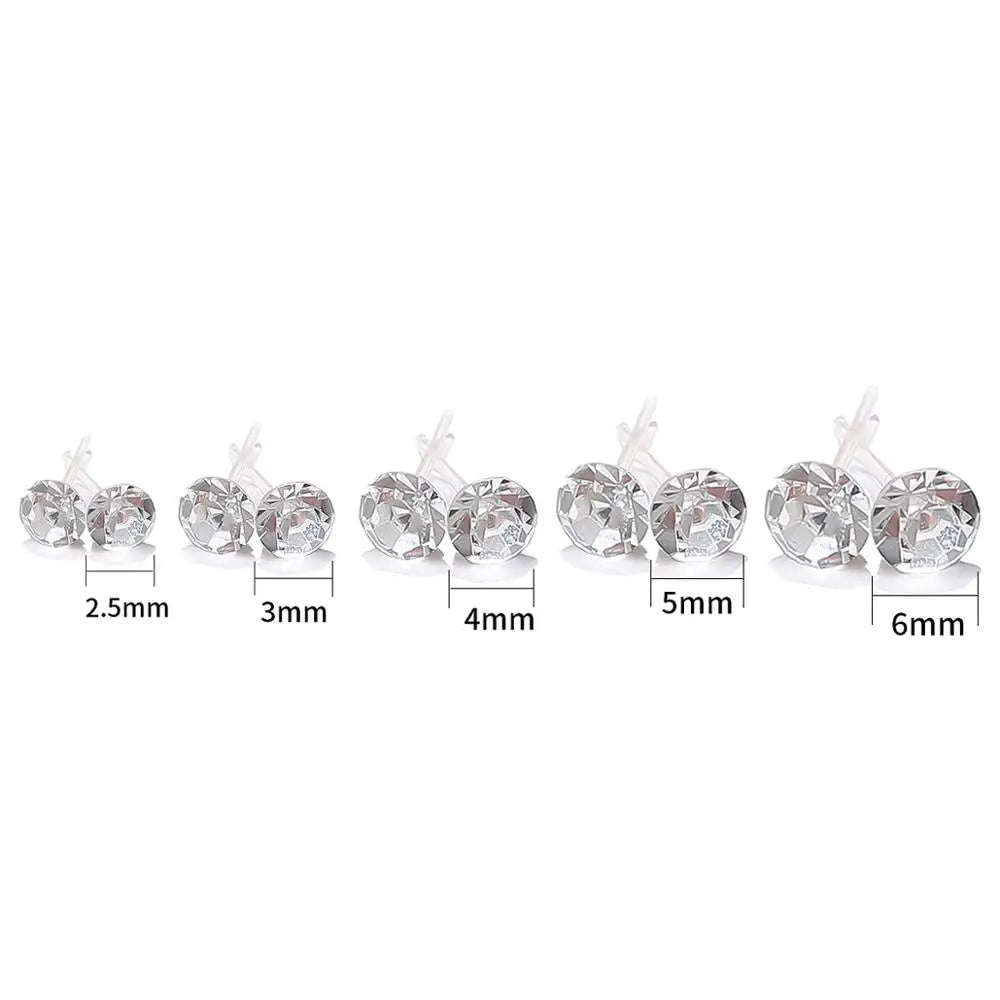 20 Pair Set Women Girls Rhinestone Crystal Stud Earrings Elegant Daily Wear Jewelry Gift