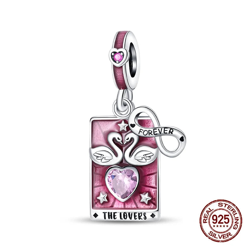 925 Sterling Silver Tarot Hourglass Bead Charm For Bracelet