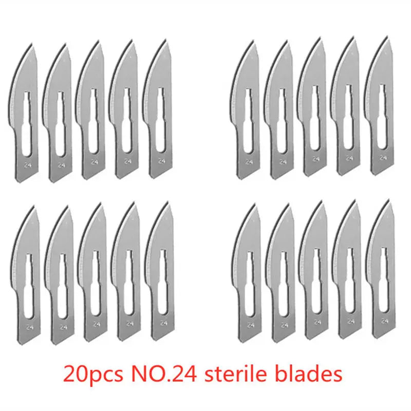 20-100pcs Top-Rated Carbon Steel Surgical Blades for DIY Phone Repair & Grooming 20pcs NO.24