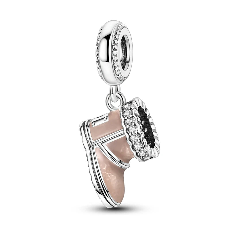 Sterling Silver Snowman Charm Beads for Bracelets Jewelry Gift KTC1400
