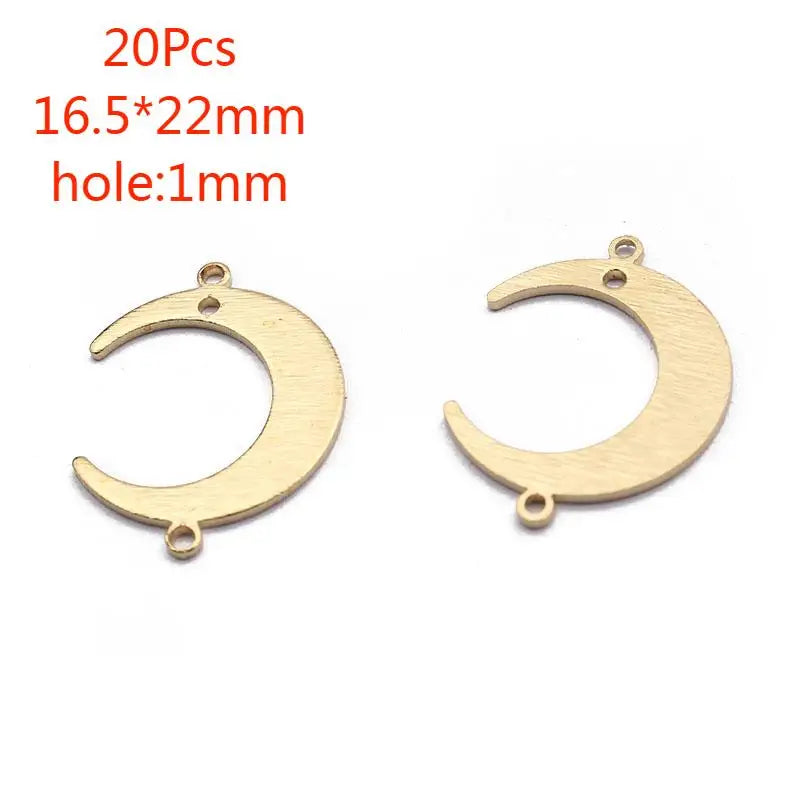 Brass Moon Round Connectors U-Shaped Arch Links for DIY Jewelry Making 10 to 20 Pieces
