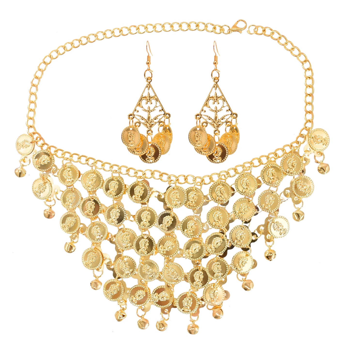 Indian Dance Jewelry Set Necklace Earrings Bangle Hairband