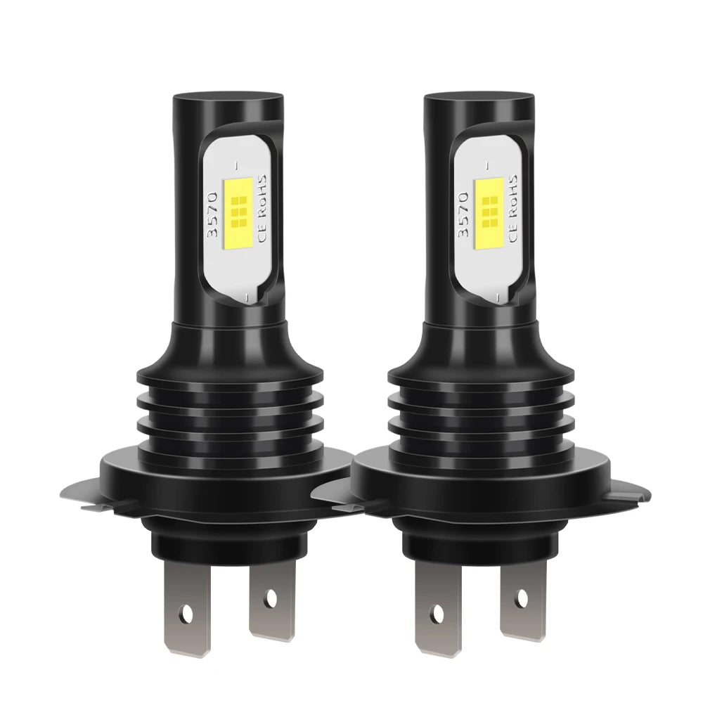 High Power 120W Fanless Fog Light Bulbs H4 H7 9005 9006 H11 5202 H3 880 881 6500K Bright White 12V 24V 2Pcs