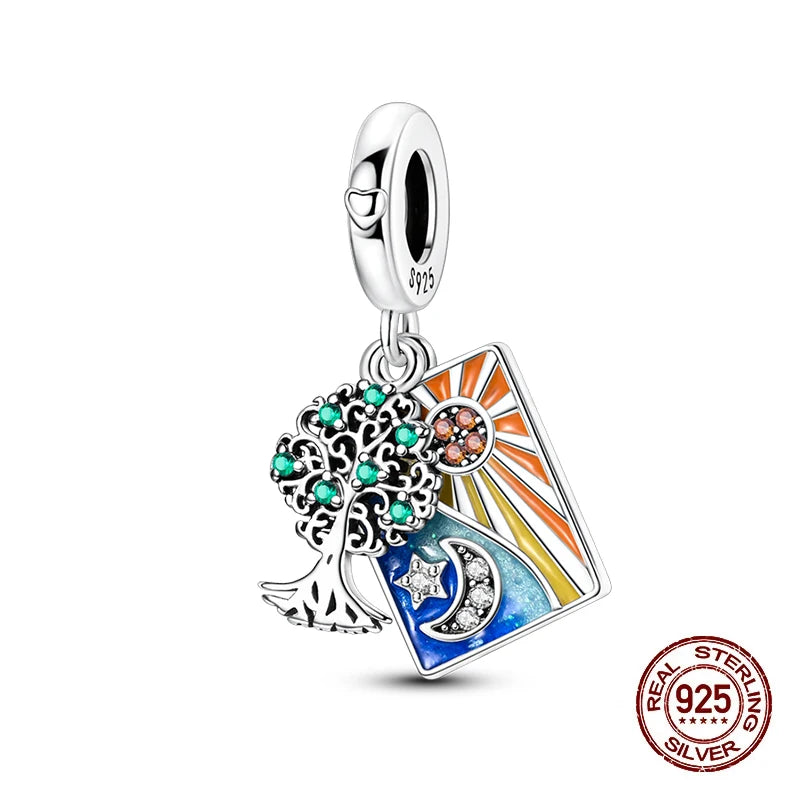 925 Sterling Silver Tarot Hourglass Bead Charm For Bracelet