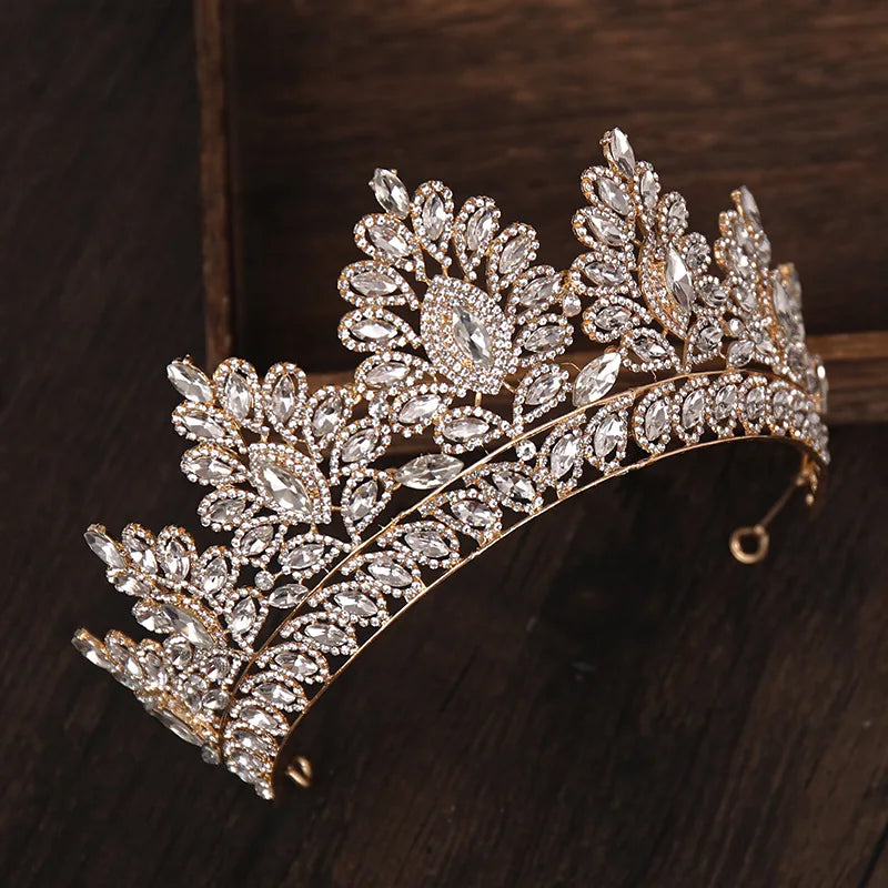 Luxury Bride Tiara - Baroque Crystal Crown with Rhinestones, Top-Rated Wedding Accessory
