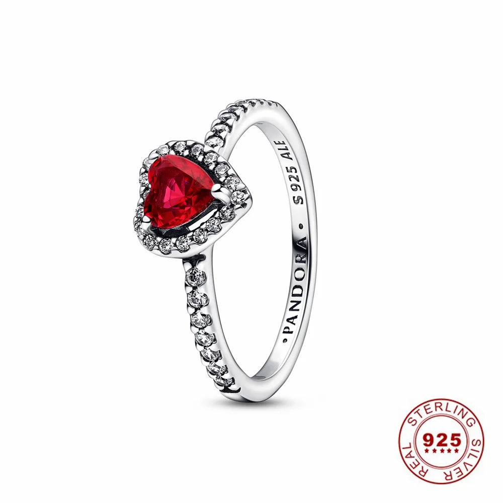 Hot Sale Original 925 Sterling Silver Tiara Heart Wedding Ring with Sun and Moon Design for Women PAR296