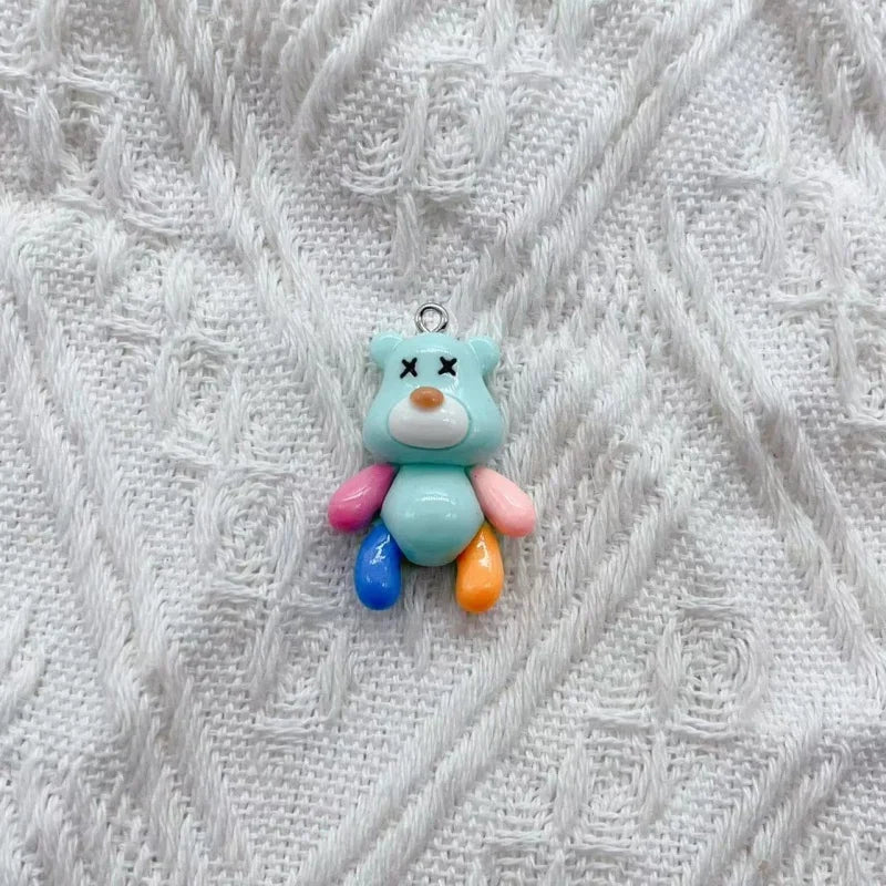3D Resin Cartoon Bear Charms Set for DIY Jewelry Crafting