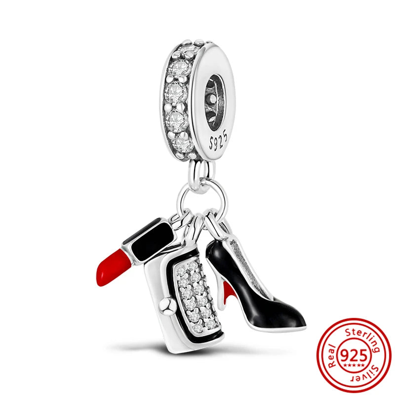 925 Sterling Silver Travel-Themed Charm Beads for Bracelets Y725
