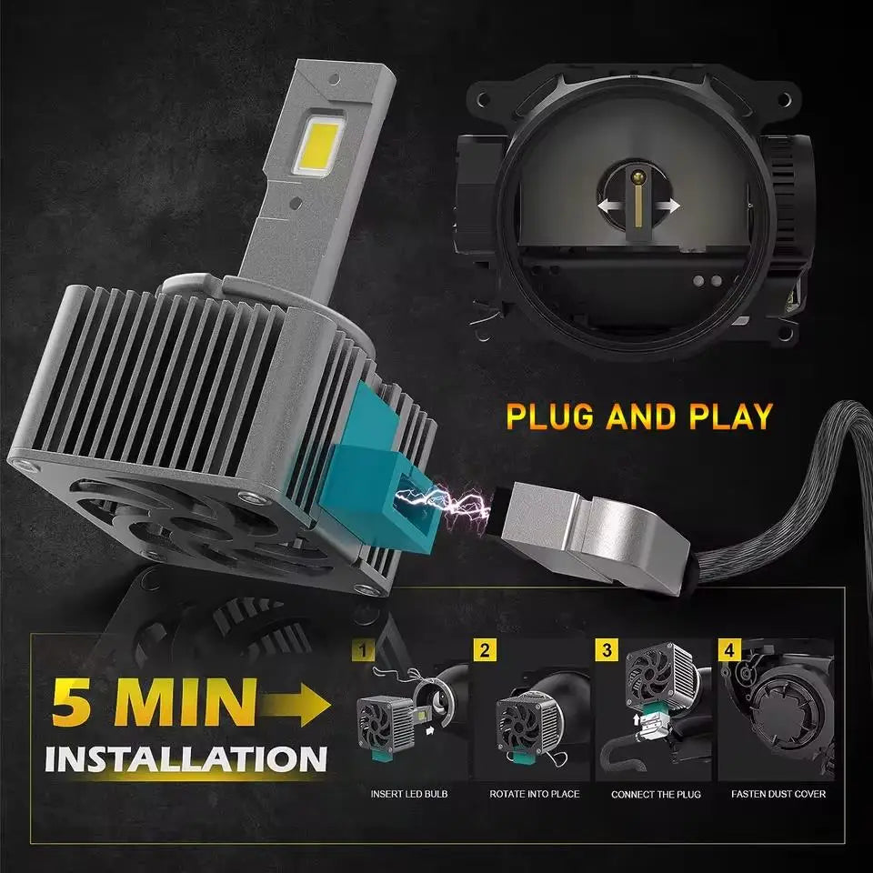 Heyword D3S LED Headlight Kit 6000K 12000LM Plug Play