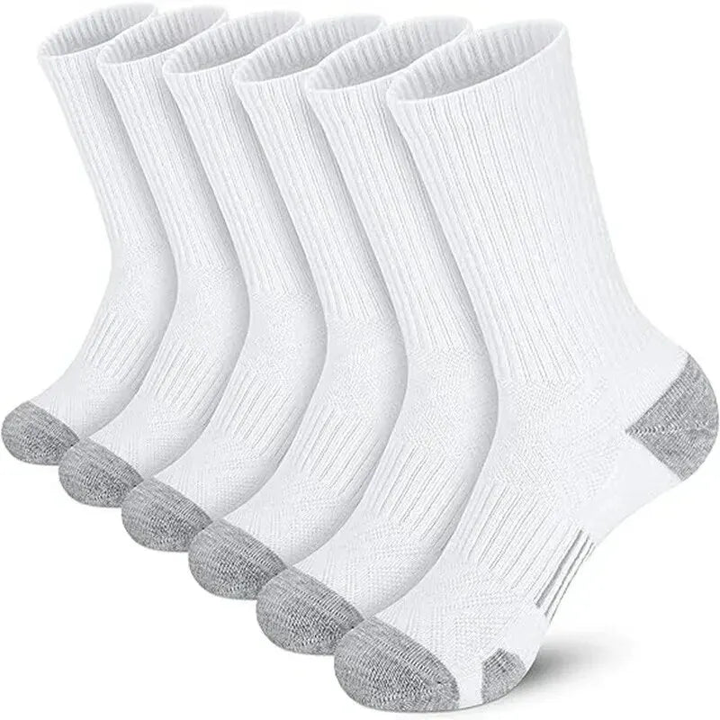 6 or 12 Pairs Men's Outdoor Gym Socks Soft Comfortable Ground-Grip Football Crew Socks Large Size
