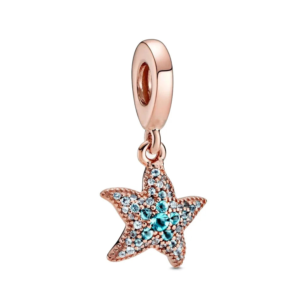 Rose Gold Butterfly Lock Key Charms Beads for DIY Jewelry Making F661