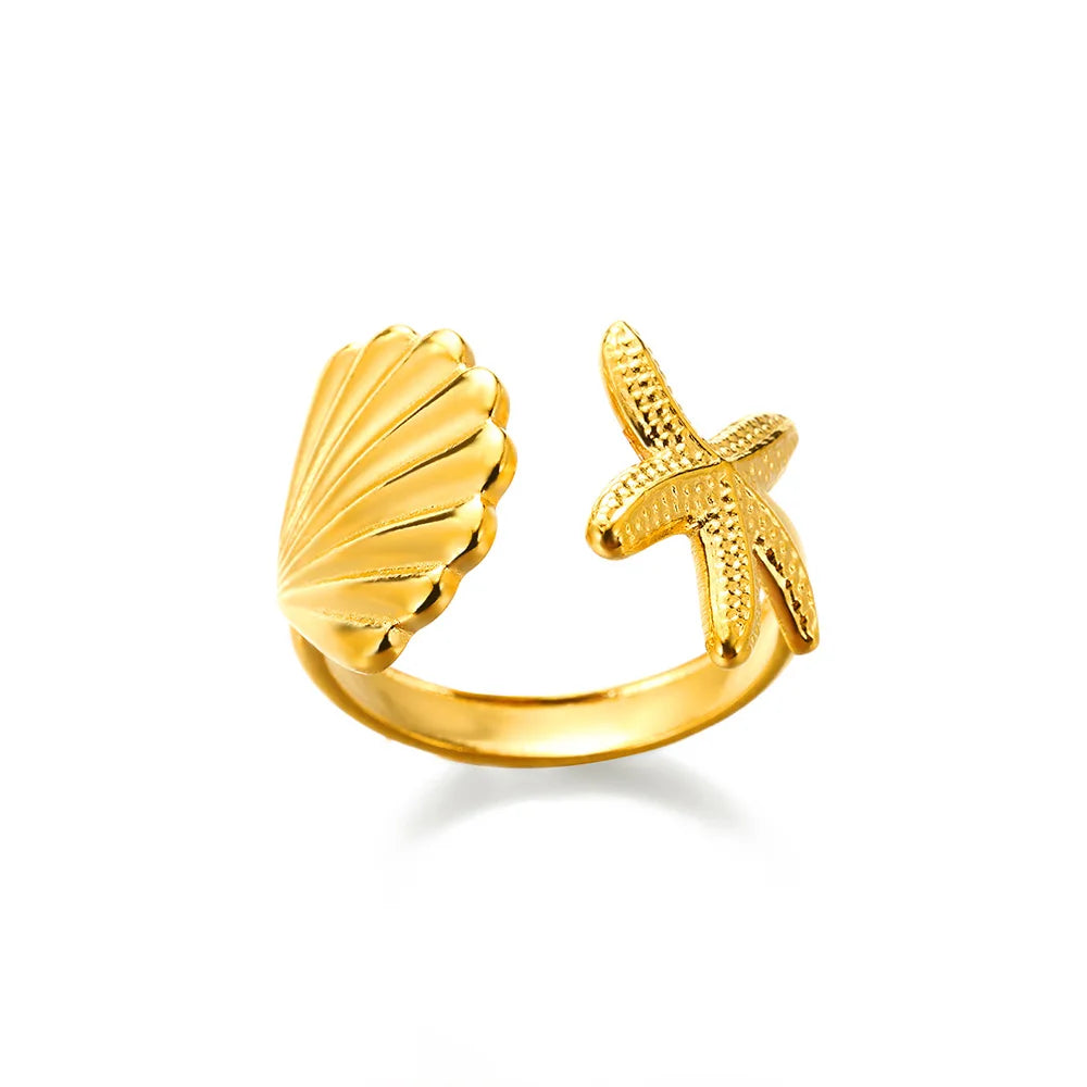 Gold Color 316L Stainless Steel Women's Rings - Fade-Resistant Luxury Wedding Jewelry with Free Shipping