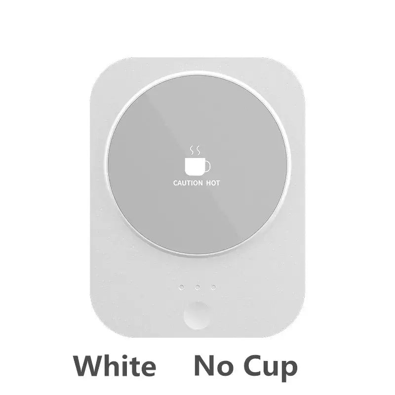 USB Cup Warmer Coffee Milk Tea Water Mug Heater Temperature Adjustable Heating Coaster For Home Office Winter White No Cup