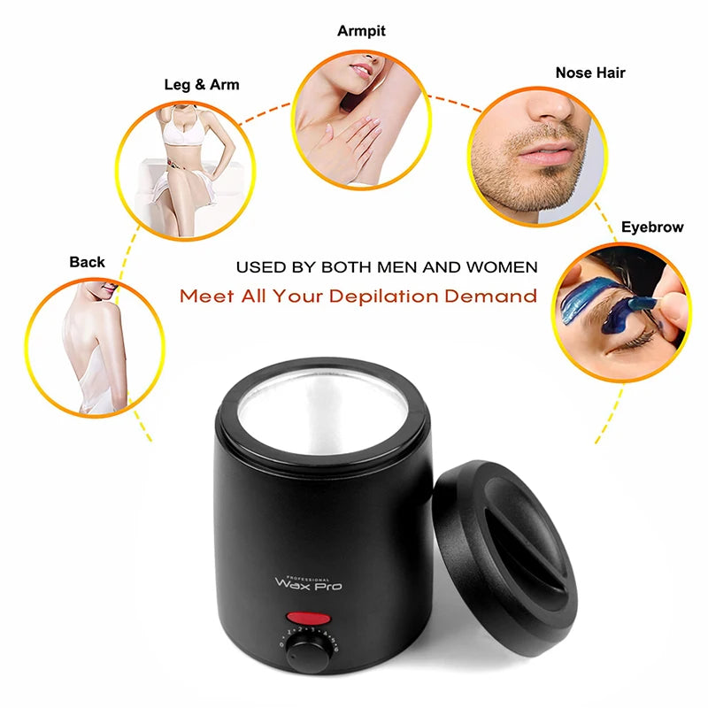 Wax Melting Machine for Hair Removal 200ml Wax Heater Pot Professional Depilation Waxing Warmer with Paraffin Wax Beans