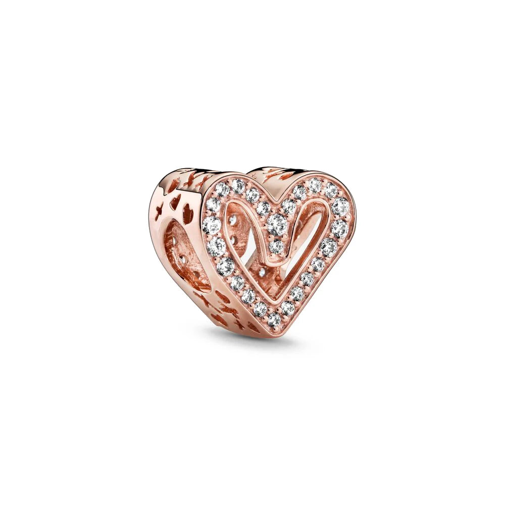 Rose Gold Butterfly Lock Key Charms Beads for DIY Jewelry Making F557