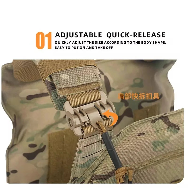 New Combat Vest 6094 Quick Detachable Tactical Black Gear