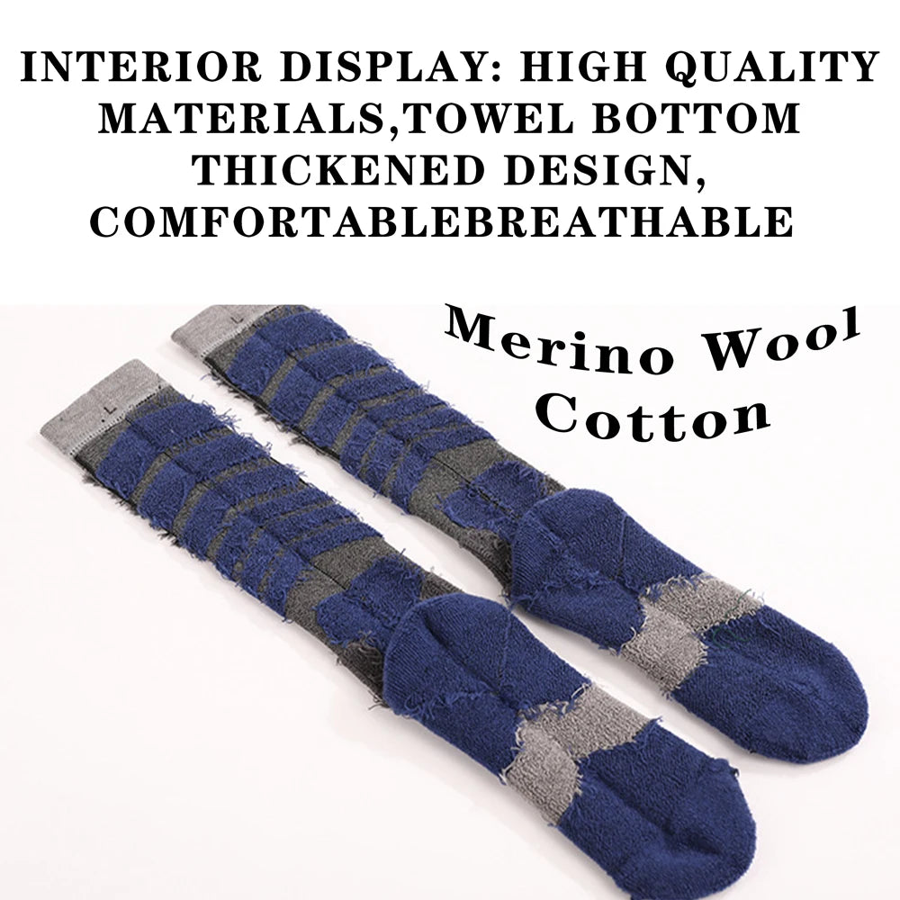 Merino Wool Knee High Ski Socks Thickened Outdoor Warm