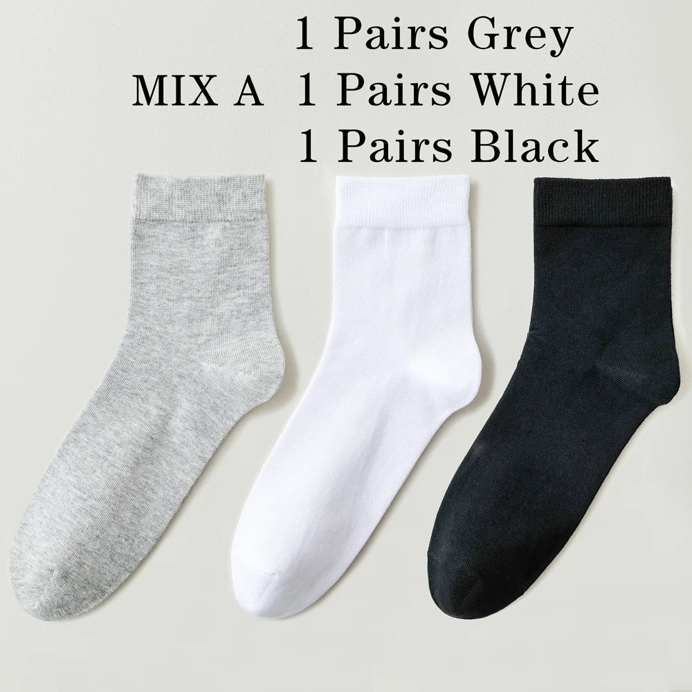 3 Pairs High Quality Mens Business Socks Breathable Cotton