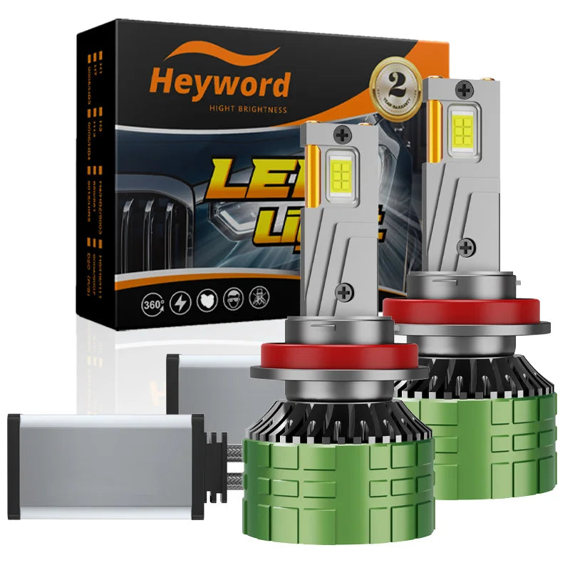 Heyword 72000LM Canbus LED Headlight Bulbs 6000K 12V Plug Play